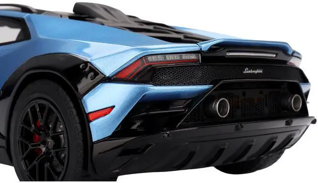Alt view image 4 of 6 - Lamborghini Huracan Sterrato Blu Aegir Blue Metallic with Matt Black Top 1/18 Model Car by Top Speed