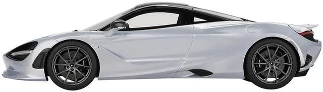 Alt view image 3 of 6 - McLaren 750S Ice Silver Metallic with Black Top 1/18 Model Car by Top Speed