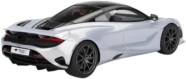 Alt view image 4 of 6 - McLaren 750S Ice Silver Metallic with Black Top 1/18 Model Car by Top Speed