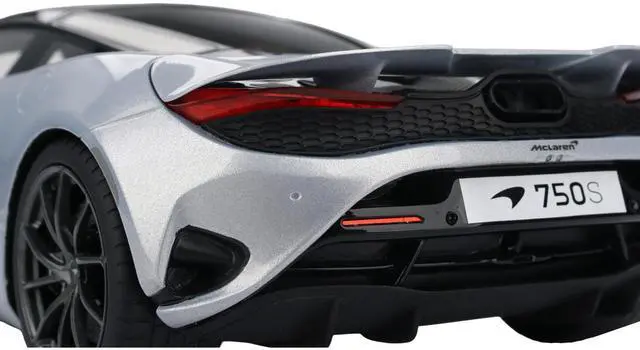Alt view image 5 of 6 - McLaren 750S Ice Silver Metallic with Black Top 1/18 Model Car by Top Speed