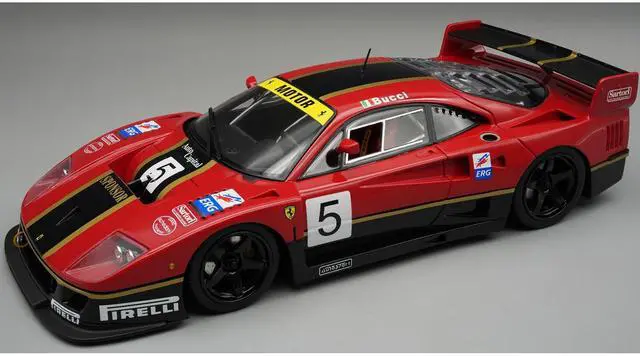 Main image of 1996 Ferrari F40 LM #5 "Stefano Bucci" Black with Red Stripes with Case "Mythos Series" Limited Ed 1/18 Model Car by Tecnomodel