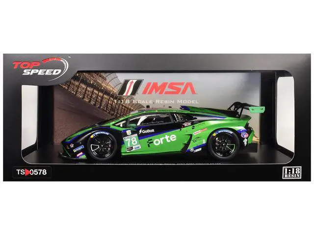 Alt view image 6 of 6 - Lamborghini Huracan GT3 EVO2 #78 "Forte Racing" IMSA "24 Hours of Daytona" (2024) 1/18 Model Car by Top Speed