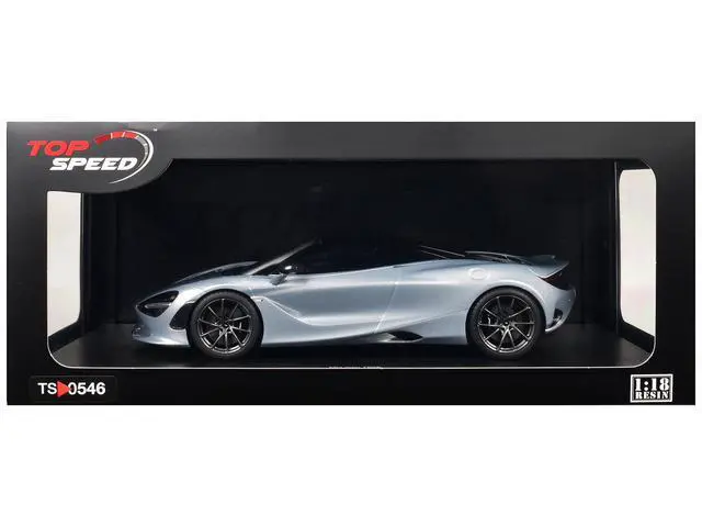 Alt view image 6 of 6 - McLaren 750S Ice Silver Metallic with Black Top 1/18 Model Car by Top Speed