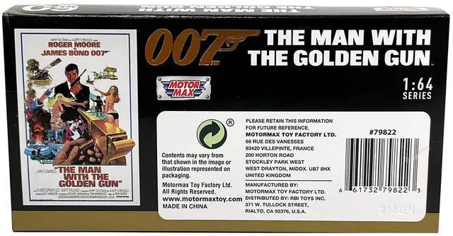 Alt view image 2 of 3 - 1974 AMC Hornet Red w/White Stripes James Bond 007 "The Man w/the Golden Gun" 1974 w/Display 1/64 Diecast Model Car by Motormax