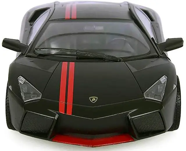 Alt view image 4 of 6 - Lamborghini Reventon Matt Black with Red Stripes "Satin Paint" Series 1/24 Diecast Model Car by Motormax