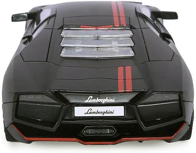 Alt view image 5 of 6 - Lamborghini Reventon Matt Black with Red Stripes "Satin Paint" Series 1/24 Diecast Model Car by Motormax