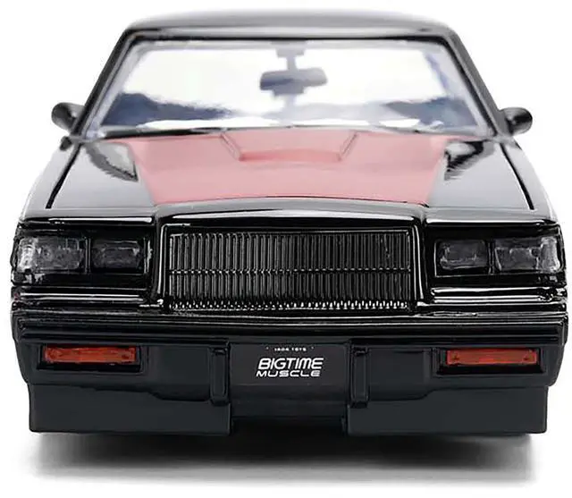 Alt view image 6 of 6 - 1987 Buick Grand National Black with Matt Red Hood and Stripes "Bigtime Muscle" Series 1/24 Diecast Model Car by Jada