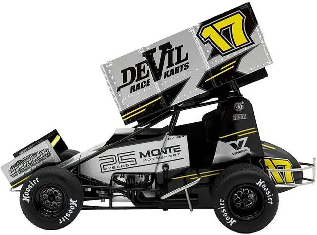 Alt view image 3 of 6 - Winged Sprint Car #17 Cory Eliason "Devil Race Karts" Monte Motorsports (2025) 1/18 Diecast Model Car by ACME