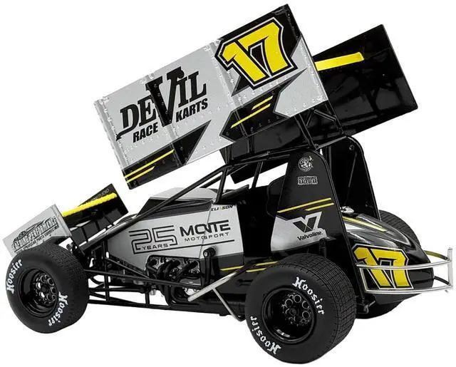 Alt view image 4 of 6 - Winged Sprint Car #17 Cory Eliason "Devil Race Karts" Monte Motorsports (2025) 1/18 Diecast Model Car by ACME