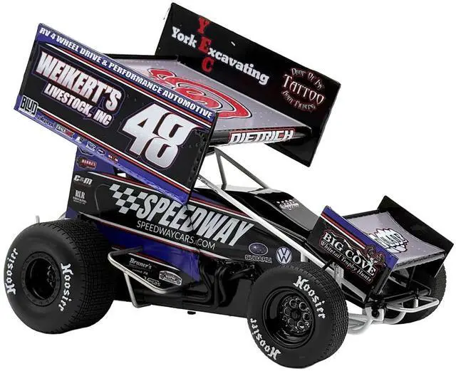 Main image of Winged Sprint Car #48 "Weikert's Livestock - Speedway Cars" Gary Kauffman Racing (2025) 1/18 Diecast Model Car by ACME