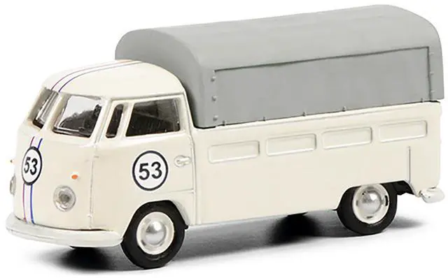 Alt view image 2 of 3 - Volkswagen T1b Pritsche Plane Pickup Truck with Canopy #53 Cream 1/87 (HO) Diecast Model by Schuco