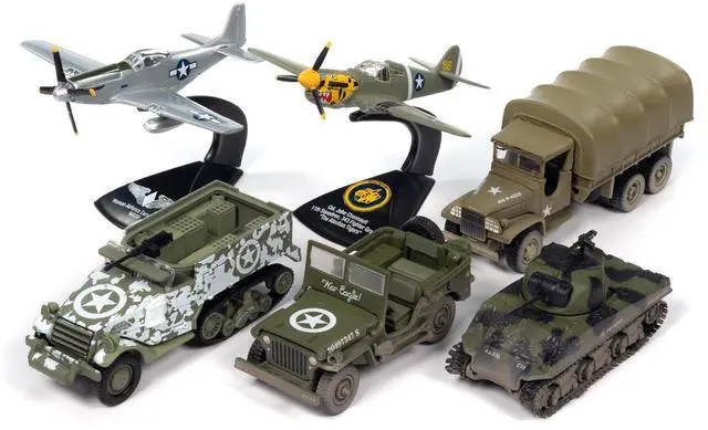 Alt view image 5 of 6 - "Military" Set A of 6 pieces 2024 Release 1 Limited Edition 1/64 Diecast Model Cars by Johnny Lightning
