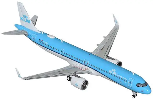 Alt view image 5 of 6 - Airbus A321neo Commercial Aircraft "KLM Royal Dutch Airlines" (PH-AXA) Blue and White 1/400 Diecast Model Airplane by GeminiJets