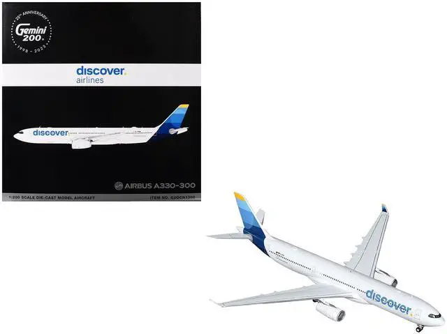 Alt view image 4 of 6 - Airbus A330-300 Commercial Aircraft "Discover Airlines" White with Blue "Gemini 200" 1/200 Diecast Model Airplane by GeminiJets