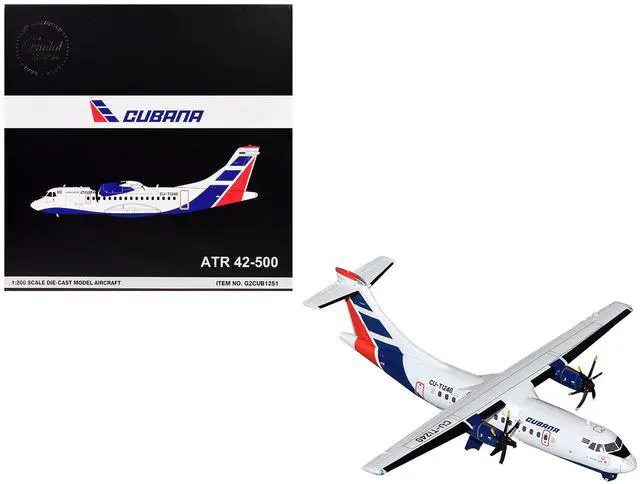 Alt view image 4 of 6 - ATR 42-500 Commercial Aircraft "Cubana" White with Blue and Red Tail "Gemini 200" Series 1/200 Diecast Model by GeminiJets