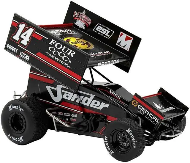 Alt view image 5 of 6 - Winged Sprint Car #14 "Four CCCC's Construction - Sander" Jason Meyers Racing (2025) 1/18 Diecast Model Car by ACME