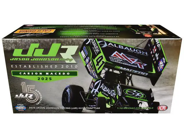 Alt view image 6 of 6 - Winged Sprint Car #41 Carson Macedo "Albaugh" Jason Johnson Racing (2025) 1/18 Diecast Model Car by ACME