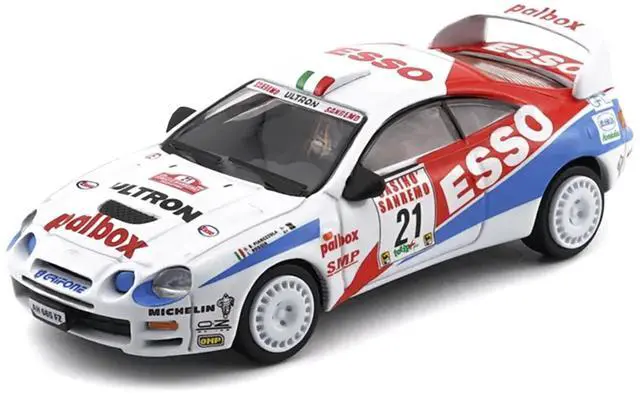 Alt view image 2 of 6 - Toyota Celica GT-Four #21 "Rallye Sanremo - Rallye d'Italia" (1996) with Extra Wheels 1/64 Diecast Model Car by BM Creations