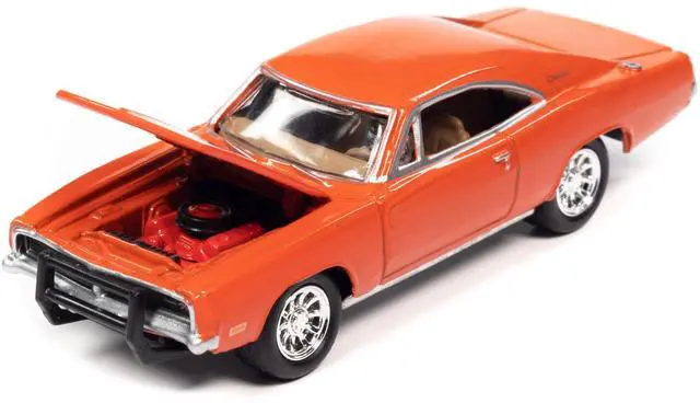Alt view image 3 of 6 - 1969 Dodge Charger R/T Orange "Country Charger" 1/64 Diecast Model Car by Johnny Lightning