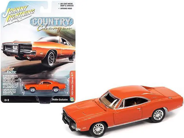 Alt view image 6 of 6 - 1969 Dodge Charger R/T Orange "Country Charger" 1/64 Diecast Model Car by Johnny Lightning