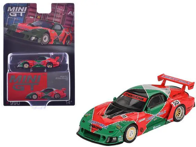 Main image of Mazda RX-7 LB-Super Silhouette RHD #55 "787B Tribute" Red and Green Limited Ed 1/64 Diecast Model Car by Mini GT