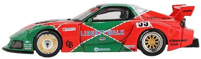 Alt view image 3 of 6 - Mazda RX-7 LB-Super Silhouette RHD #55 "787B Tribute" Red and Green Limited Ed 1/64 Diecast Model Car by Mini GT