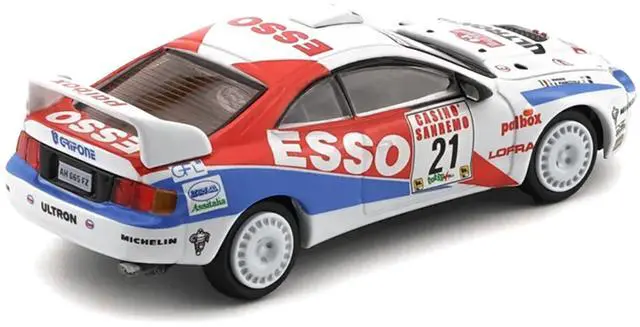 Alt view image 4 of 6 - Toyota Celica GT-Four #21 "Rallye Sanremo - Rallye d'Italia" (1996) with Extra Wheels 1/64 Diecast Model Car by BM Creations