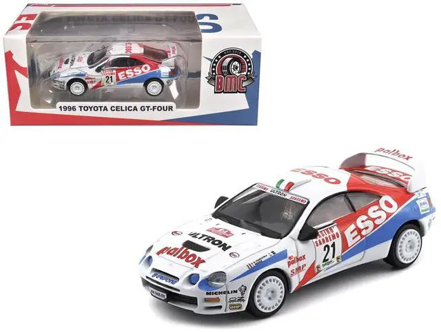 Main image of Toyota Celica GT-Four #21 "Rallye Sanremo - Rallye d'Italia" (1996) with Extra Wheels 1/64 Diecast Model Car by BM Creations