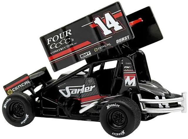 Alt view image 3 of 6 - Winged Sprint Car #14 "Four CCCC's Construction - Sander" Jason Meyers Racing (2025) 1/50 Diecast Model Car by ACME