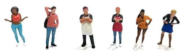 Alt view image 2 of 6 - "Foodies" 6 piece Diecast Figure Set (6 Figures) Limited Edition for 1/64 Scale Models by American Diorama