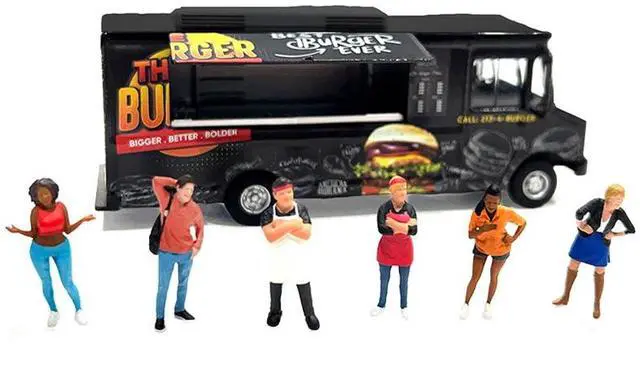 Alt view image 3 of 6 - "Foodies" 6 piece Diecast Figure Set (6 Figures) Limited Edition for 1/64 Scale Models by American Diorama