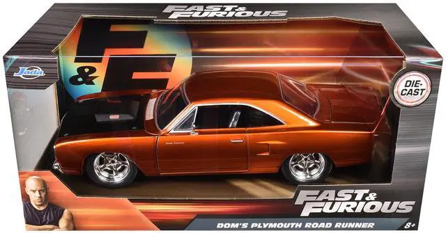 Alt view image 3 of 5 - Dom's 1970 Plymouth Road Runner Copper with Black Hood "Fast & Furious 7" (2015) Movie 1/24 Diecast Model Car by Jada