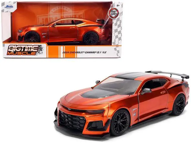 Main image of 2024 Chevrolet Camaro ZL1 1LE Orange Metallic with Black Stripes "Bigtime Muscle" 1/24 Diecast Car Model by Jada