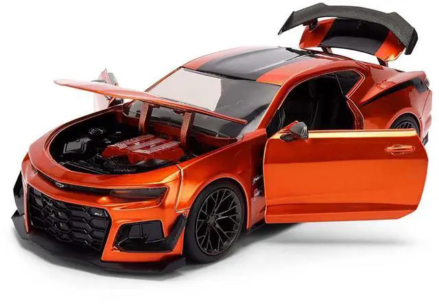 Alt view image 2 of 6 - 2024 Chevrolet Camaro ZL1 1LE Orange Metallic with Black Stripes "Bigtime Muscle" 1/24 Diecast Car Model by Jada