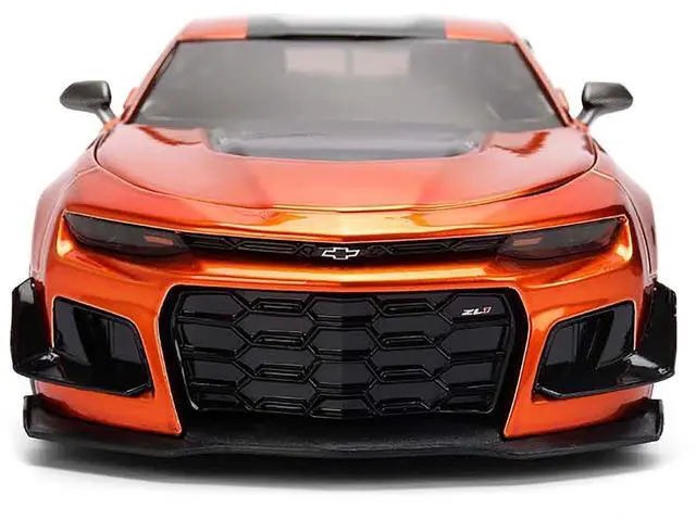 Alt view image 6 of 6 - 2024 Chevrolet Camaro ZL1 1LE Orange Metallic with Black Stripes "Bigtime Muscle" 1/24 Diecast Car Model by Jada