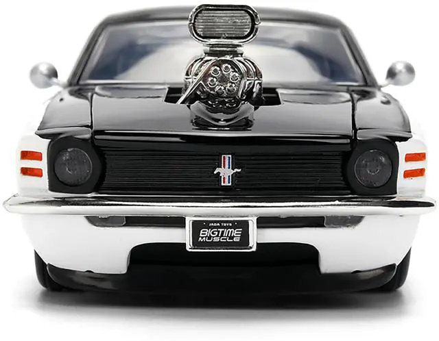 Alt view image 6 of 6 - 1970 Ford Mustang Boss 429 Black and White with Graphics "Bigtime Muscle" Series 1/24 Diecast Car Model by Jada