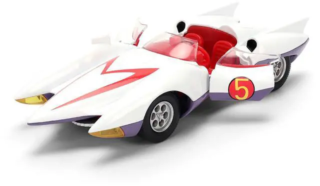 Alt view image 2 of 7 - Mach 5 White with Red Stripes and Interior "Speed Racer" (1967) TV Series "Anime Hollywood Rides" 1/32 Diecast Model Car by Jada