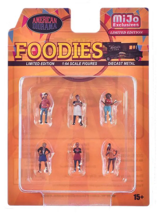 Alt view image 4 of 6 - "Foodies" 6 piece Diecast Figure Set (6 Figures) Limited Edition for 1/64 Scale Models by American Diorama