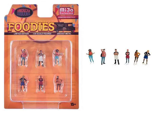 Alt view image 6 of 6 - "Foodies" 6 piece Diecast Figure Set (6 Figures) Limited Edition for 1/64 Scale Models by American Diorama