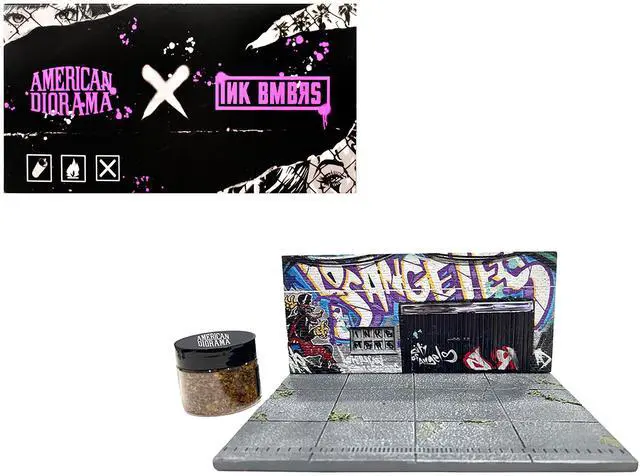 Main image of "American Diorama X INK BMBRS - LA Graffiti" Street Art Diorama for 1/64 Scale Models by American Diorama