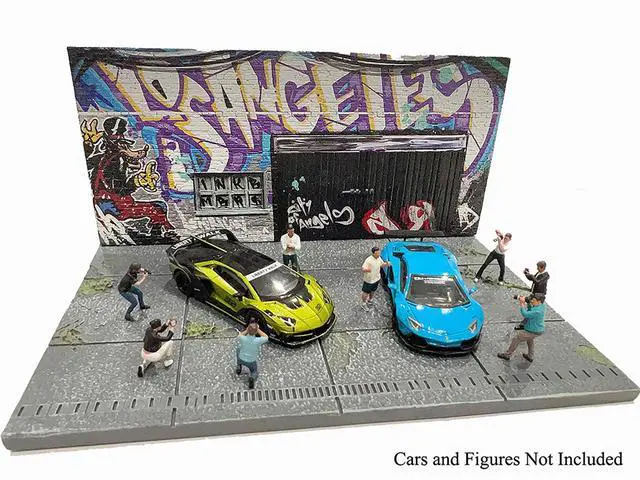 Alt view image 3 of 6 - "American Diorama X INK BMBRS - LA Graffiti" Street Art Diorama for 1/64 Scale Models by American Diorama
