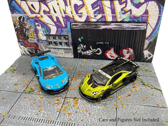 Alt view image 4 of 6 - "American Diorama X INK BMBRS - LA Graffiti" Street Art Diorama for 1/64 Scale Models by American Diorama