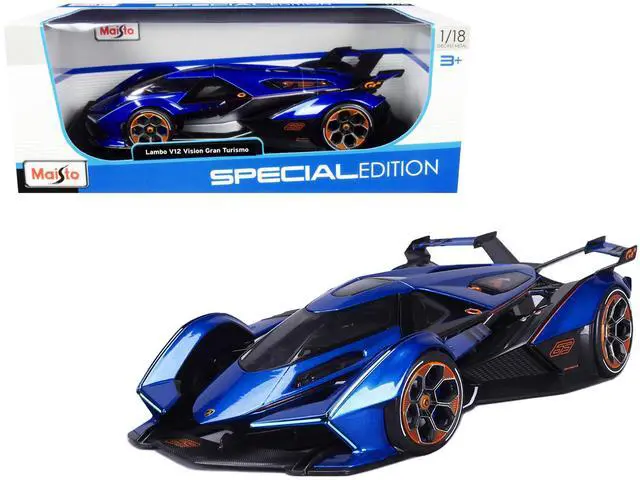 Main image of Lamborghini V12 Vision Gran Turismo Blue Metallic 1/18 Diecast Model Car by Maisto