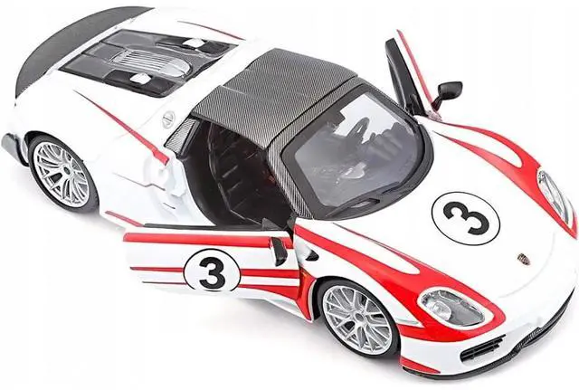 Alt view image 3 of 6 - Porsche 918 Spyder Weissach #3 White 1/24 Diecast Model Car by Bburago