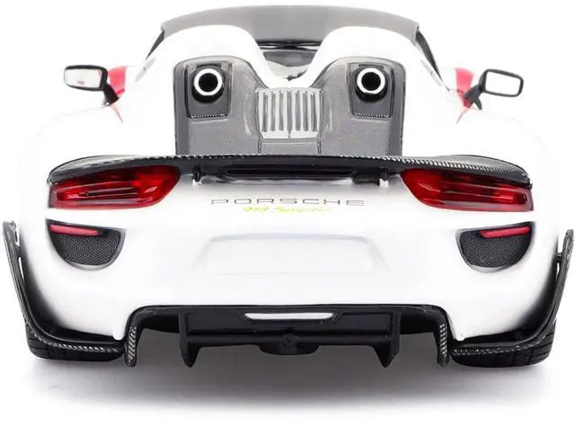 Alt view image 5 of 6 - Porsche 918 Spyder Weissach #3 White 1/24 Diecast Model Car by Bburago