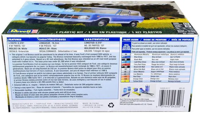 Alt view image 3 of 6 - Level 5 Model Kit Ford Bronco 1/25 Scale Model by Revell
