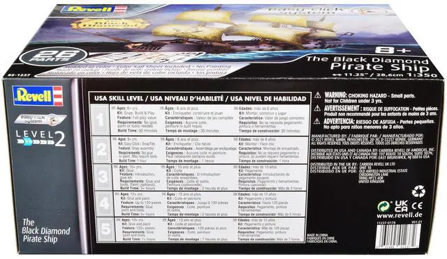 Alt view image 2 of 6 - Level 2 Easy-Click Model Kit "The Black Diamond" Pirate Ship 1/350 Scale Model by Revell