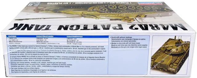 Alt view image 2 of 4 - Level 4 Model Kit M48A2 Patton Tank 1/35 Scale Model by Revell