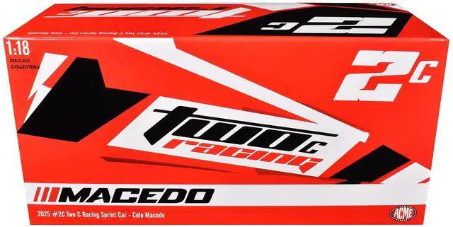 Alt view image 6 of 6 - Winged Sprint Car #2C Cole Macedo "Two C Racing" (2025) 1/18 Diecast Model Car by ACME