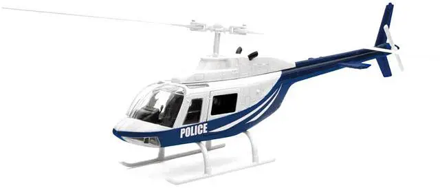 Alt view image 2 of 3 - Bell 206 Helicopter Dark Blue and White "Police" "Sky Pilot" Series 1/34 Diecast Model by New Ray
